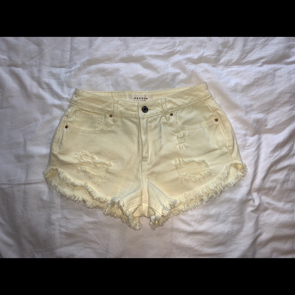 PACSUN yellow jean shorts